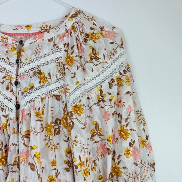 Anthropologie Harmony Lace Peasant Floral Peasant Romantic Boho Cottagecore - Picture 8 of 9